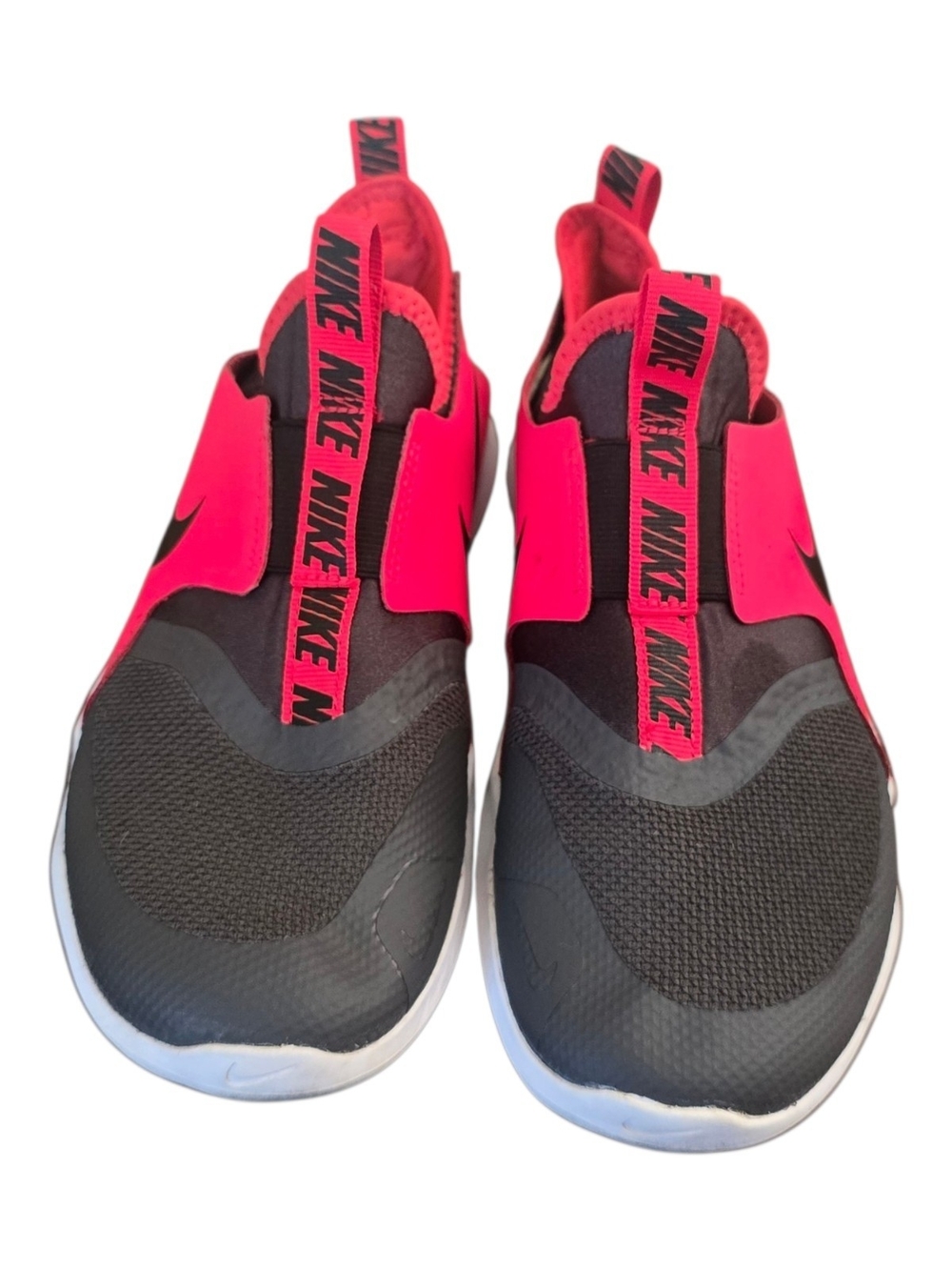 Nike Kids Flex Runner Slip On Sneakers Black Pink Size 3Y Excellent Condition